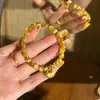 Pulseira Olho de Tigre do Deus da Fortuna Amarelo com Contas de Cristal Amarelo e Pingente Atrator de Riqueza Direto da Fábrica para Prosperidade e Riqueza