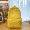 2024 Nova Mochila Escolar de Veludo Cotelê Feminina Estilo Coreano Estilo Japonês Simples Versátil Casual Grande Capacidade para Estudantes do Ensino Médio