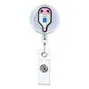 Porta-credencial retráctil con clip para insignia, tema de órganos creativos, dibujos animados, personal médico, pegamento suave transfronterizo