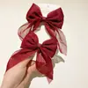 Horquilla de pinza de gasa coreana de alta gama para el cabello de primavera 2025, no daña el cabello, horquilla súper de hada, accesorios para el cabello de niña