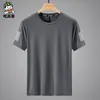 Camiseta de Hielo de Seda de Verano para Hombre y Mujer de Manga Corta Hueca Transpirable Elástica Deportiva Talla Grande Superior Secado Rápido Fina Camiseta de Media Manga