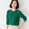 Primavera y Otoño Nuevo Estilo Tejido de Punto para Mujer Cuello Redondo Color Sólido Manga Larga Suéter Delgado Casual Versátil Estilo Coreano Top Capa Base