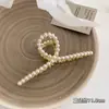 Estilo Coreano Simples Cruz Pérola Presilha Celebridade da Internet Elegante Grande Presilha Tubarão Moda Feminina Presilha de Cabelo de Metal na Parte de Trás da Cabeça