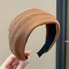 Diadema de punto estilo retro americano de ala ancha, de alta gama, adecuada para frentes amplias, a la moda, versátil para uso diario y para ir al trabajo, pinza para el pelo y accesorio para el cabello
