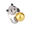 Nueva Joyería de Otoño Anillo de Perla de Imitación Anillo de Panda Lindo Ajustable Moda para Mujer Venta al por Mayor