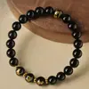 Pulsera de Obsidiana Natural con los Doce Signos del Zodíaco y los Tres Elementos para Venta al por Mayor Pulsera del Año del Caballo 2026 para Hombres y Mujeres