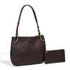 Bolso de Hombro para Axila de Gama Alta para Viajeros, Bolso Tejido a Mano para Mujer, Bolso de Mano de Color Sólido a la Moda, Bolso Cruzado de Gran Capacidad