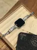 Pulseira de relógio em metal cobre estilo vintage e zircônia cúbica, compatível com Apple Watch Séries 12, 11 e 10