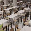 Mesa e Cadeira para Cantina Escolar Fábrica Cantina da Empresa Combinação de Mesa e Cadeira para Cantina de Funcionários Mesa e Cadeira para Refeição de Quatro Pessoas Tipo Econômico