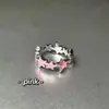 Anillo de Cadena de Perlas con Mariposa de Pedrería Super Hada Empalmado Anillo con Borla Simple de Gama Alta Coreana Nicho para Mujeres