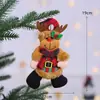 Accesorios para árbol de Navidad, muñeco navideño, anciano bailando, muñeco de nieve, ciervo, oso, muñeco de tela, pequeño regalo colgante