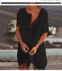 Camisas Femininas Europeias e Americanas Transfronteiriças, Multicoloridas, Multitamanho, Comprimento Médio, Caimento Solto, Camisas de Manga Curta Lisas para Mulheres, em Estoque