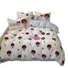 Conjunto de Cuatro Piezas de Leche Polar Otoño e Invierno Conjunto de Tres Piezas de Polar Coral Engrosado Sábana Ajustable para Cama Dibujo Animado de Cachorro Ropa de Cama para Dormitorio