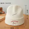 Lindo Gorro de Lana Tejido Bordado con Cachorro para Mujer 2025 Nuevo Otoño e Invierno Pequeño Versátil Que Muestra el Rostro Gorro para Circunferencia de Cabeza Grande