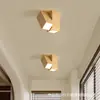 Luminária de Corredor Estilo Francês Meados do Século, Luminária de Teto Retro Cor de Noz com Espectro Completo para Proteção dos Olhos, Luminária de Entrada de Varanda