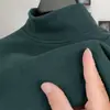 Camiseta térmica base para hombre de cuello semi-alto cepillada, sudadera de cuello medio, 260g, ropa interior térmica de forro polar de doble cara para otoño/invierno