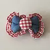 Xadrez Vermelho Renda Jeans Algodão Preenchido Laço Acessórios DIY Acessórios de Joias Capas de Celular Bolsas Sapatos Meias Acessórios