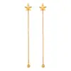 Pendientes de Lazo Estilo Coreano para Mujer, Pendientes de Acero de Titanio Chapados en Oro Personalidad Moda Estilo Ins, Accesorios Florales Hechos a Mano para Orejas
