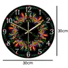 Reloj de Pared Moderno Simple de Acrílico de Moda Transfronterizo Reloj con Estampado de Gallo de Color Distintivo Reloj de Pared Decorativo