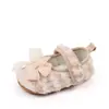 Zapatos para Bebé Nuevo de 0-12 Meses Peluche Lindos Zapatos de Princesa con Suela de Goma Malla Moño Velcro