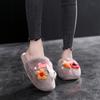 Pantufas de Pelúcia com Desenho de Coelho Fofo Estilo Coreano para Mulheres, Pantufas de Algodão Confortáveis para Casa, Pantufas de Inverno para Interior