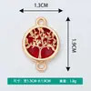 Al por mayor Estilo Coreano Creativo Doble Colgante Hueco Árbol de la Vida Vidrio Collar Pulsera Colgante Joyería Accesorios Electrochapados DIY