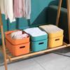 Caja de almacenamiento organizadora con tapa, armario, ropa interior, almacenamiento de escritorio, cesta de plástico para guardar artículos diversos, caja de almacenamiento portátil