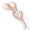 Versión coreana de broche de piedra ojo de gato de tulipán corsage de flor de cristal de alta calidad accesorios para ropa anti-luz en stock venta al por mayor