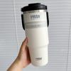Taza de vacío Taishuo con asa para mujer, gran capacidad, taza de café de acero inoxidable, taza de agua para coche, taza de aspecto atractivo para hombres y niñas