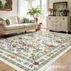 Alfombra Lavable de Imitación Cachemir, Resistente a Manchas y Fácil de Mantener, Área Grande, Completamente Colocada, Felpudo Limpiable, Alfombra Floral Transfronteriza para Sala de Estar