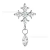 F136 Aleación de Titanio Cruz de Espina con Circonita Marquesa Joyería para Piercing Stud de Hueso de la Oreja Joyería para Piercing Cabeza