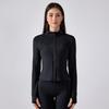Abrigo de Traje de Yoga con Forro Polar Otoño e Invierno para Mujer Cuello Vertical Cortavientos Traje de Fitness Corto Ajustado Ajustado Chaqueta Deportiva DAW195