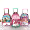 Maleta con Ruedas para Niños Bolsa Escolar de Dibujos Animados con Ruedas Mochila de Hombro Linda para Niña Pequeña