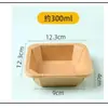 Caixa de Almoço Descartável Papel Kraft Quadrada Embalagem Comercial para Fast Food Caixa à Prova de Óleo Grau Alimentício Recipiente Ecológico como Saladeira