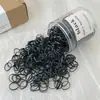 Ligas para el Cabello de Niña para Atar el Cabello, Engrosadas y Reforzadas, Gomas Elásticas Desechables, Alta Elasticidad, Duraderas, Negras, Ligas Pequeñas