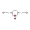 Moda Transfronteriza Europea y Americana Aretes de Tuerca para Hueso de la Oreja con Forma de Corazón y Mariposa, Aretes Puente para la Oreja de Acero de Titanio de Alta Gama, Venta al por Mayor de Fábrica de Joyería para Perforaciones