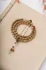 Pulsera de Madera de Sándalo Verde Natural con Cuentas de Arroz de Doble Círculo, Calabaza y Loto para DIY, para Hombres y Mujeres, Pulsera de Cuentas de Oración al por Mayor