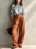 Pantalones Casuales de Pierna Ancha de Cintura Alta Transfronterizos Europeos y Americanos para Mujer, Otoño 2026, Pantalones Largos Holgados de Pierna Recta con Caída para Primavera y Otoño