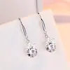 Pendientes sencillos de cinco puntas de plata s925 para mujer, con temperamento geométrico, pendientes de estrella con incrustaciones de diamantes, joyería de plata para las orejas.
