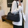 Bolso de tela suave plisado, bolso cruzado para mujer, bolso de lona japonés, bolso de clase para estudiantes, bolso de tela simple de gran capacidad, bolso de hombro moderno
