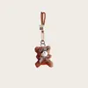 Boneca de Pelúcia Chaveiro de Desenho Animado Pingente Mini Brinquedo Urso Fofo Gravata Borboleta Curta Pingente para Alça de Bolsa