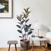 Planta Artificial Verde Diamante Negro Decoração de Sala de Estar de Alto Padrão Enfeites de Chão Árvore Falsa Grande para Interior Planta Biônica
