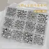 Conjunto de Caixa de Acessórios para Nail Art com Pérolas Sólidas Semicirculares, Pérolas de Resina Douradas e Prateadas Estilo Punk, Acessórios Vestíveis para Decoração de Unhas