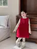 Invierno 2026 Nuevo Estilo Estilo Coreano Ropa Infantil Niñas Atuendo de Año Nuevo Falda de Malla Tipo Pastel Chaleco Vestido Formal Falda TUTU