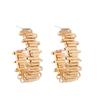 Moda Transfronteriza Exagerados Aretes Geométricos Irregulares Metálicos para Mujer, Lujo Ligero Estilo Minimalista Retro Puños para la Oreja y Joyería para la Oreja