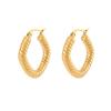 Brincos Temu Hot Sale Novo Estilo C Thread Brincos Personalidade Feminina Simples Moda Quarto Trançado Elétrico Elegante Brincos de Aço Titânio