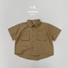 Departamento de té usar ~ Camisa de solapa para niños coreanos verano nueva camisa de manga corta con bolsillo de órgano tridimensional para niños