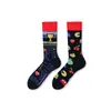 Calcetines de Moda Originales Asimétricos Estilo AB para Mujer Calcetines de Algodón de Verano Zhejiang Arte de Dibujos Animados Personalizado Calcetines de Algodón de Tubo Medio para Hombres y Mujeres