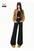 Novedades para Otoño/Invierno 2026: Jeans elásticos para mujer, de tiro alto, doble botón, pierna ancha, largos hasta el suelo, con una caída suelta y fluida. Disponible para dropshipping