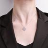 Collar de Trébol de Cuatro Hojas S925 Diseño de Plata de Ley Color Versátil Sin Color Simple Lujo Ligero Sentido de Diseño Avanzado Cadena de Cuello Moussan